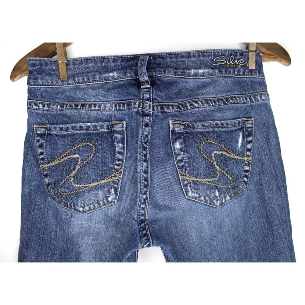 Silver Jeans Distressed Flare Hemmed Cuff Jeans 26 2 Preowned - Picture 7 of 10